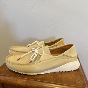 Olukai Mens Size US 8.5 Ka'a Driver Loafers Shoe Leather Suede Golden Sand 10534